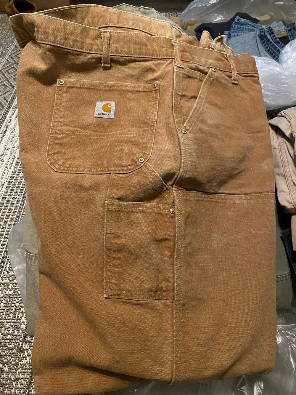 Vintage Carhartt Loose Fit Firm Duck Double Front Utility Pants Men 48x32